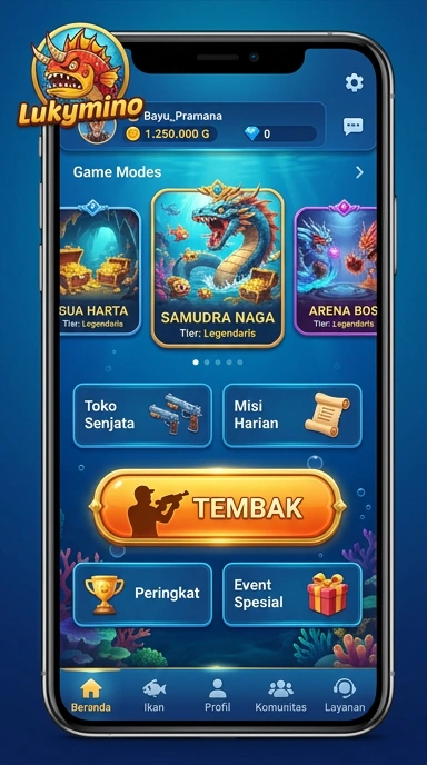 lukymino — layar beranda